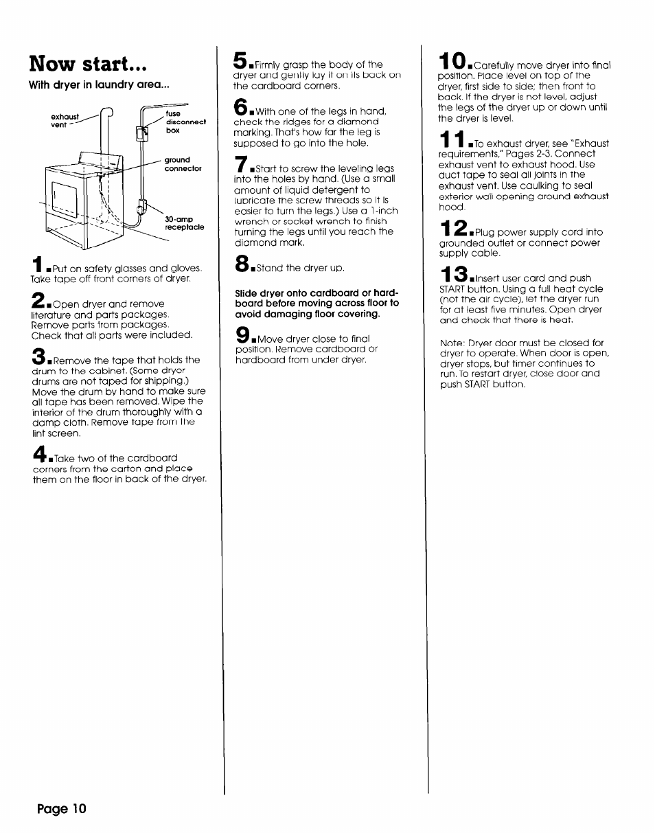 Now start | Whirlpool 3406449 User Manual | Page 10 / 12