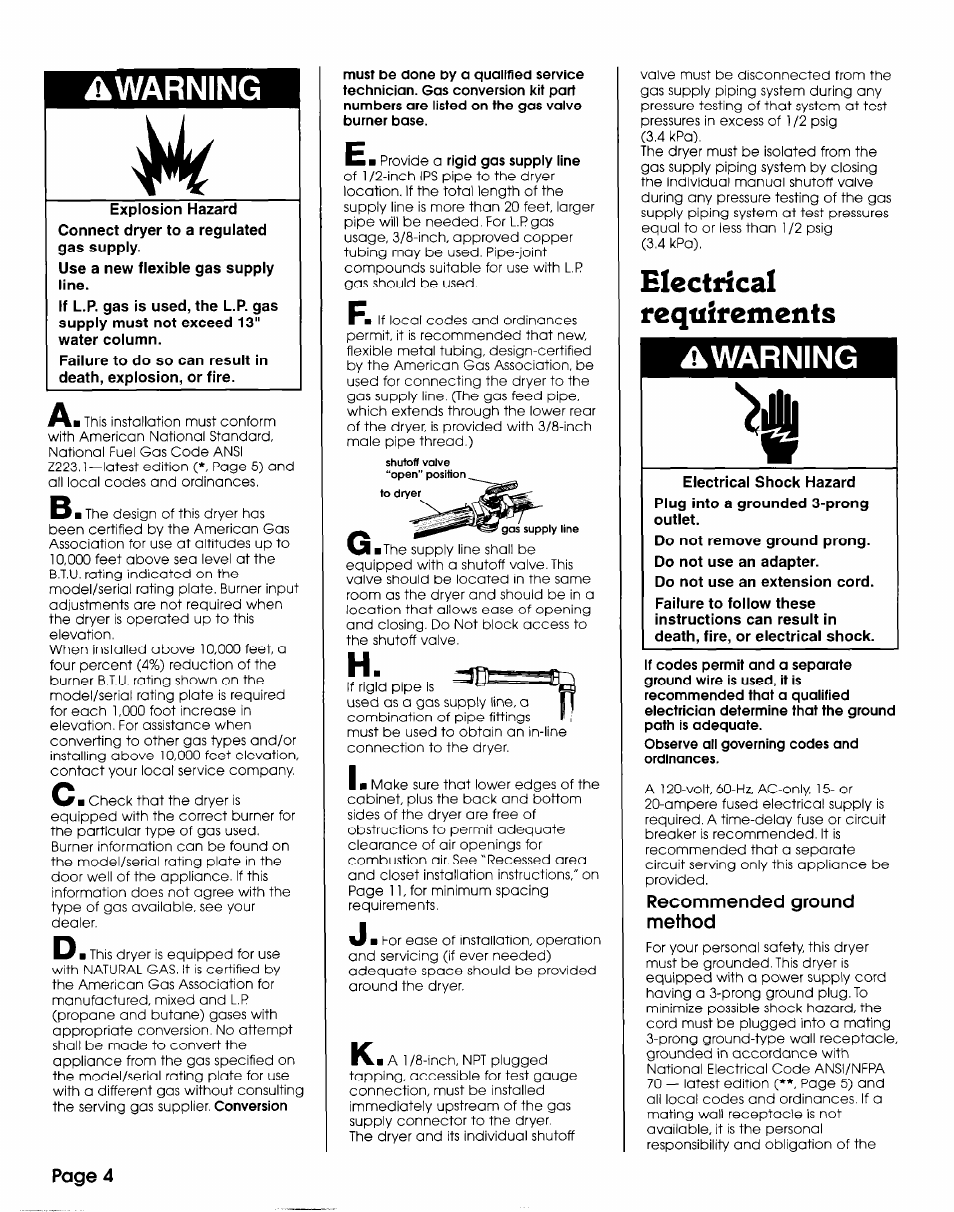 Warning, Electrical requirements ^warning | Whirlpool 3406449 User Manual | Page 4 / 12