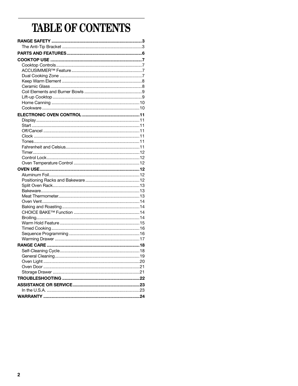 Whirlpool 8522773A User Manual | Page 2 / 24