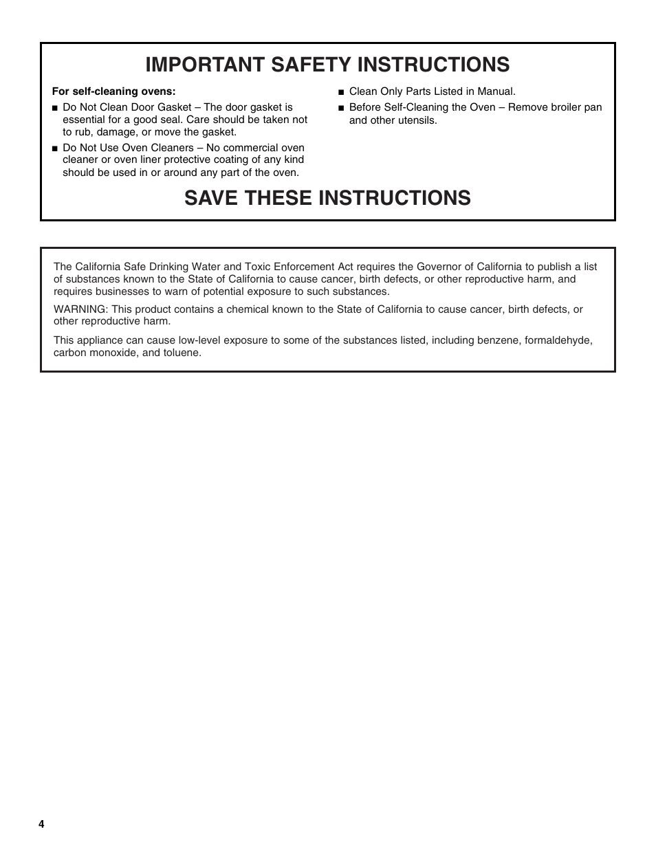 Save these instructions, Important safety instructions | Whirlpool YRBS275 User Manual | Page 4 / 16