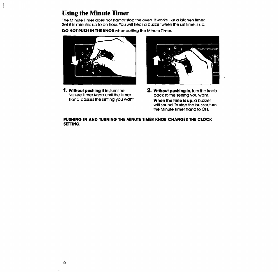 Using the minute timer | Whirlpool RB2000XV User Manual | Page 6 / 20