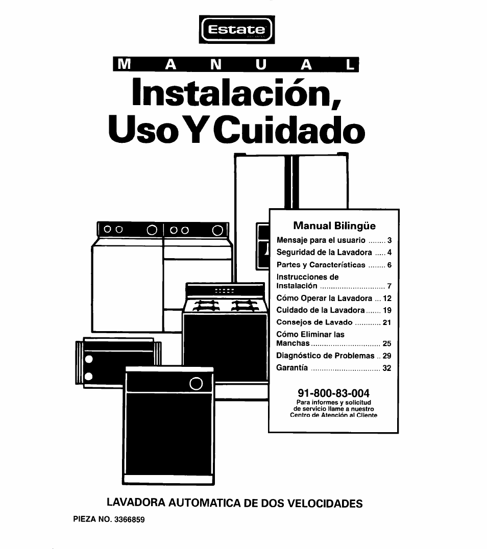 Instalación, uso y cu idado | Whirlpool 3366859 User Manual | Page 23 / 56
