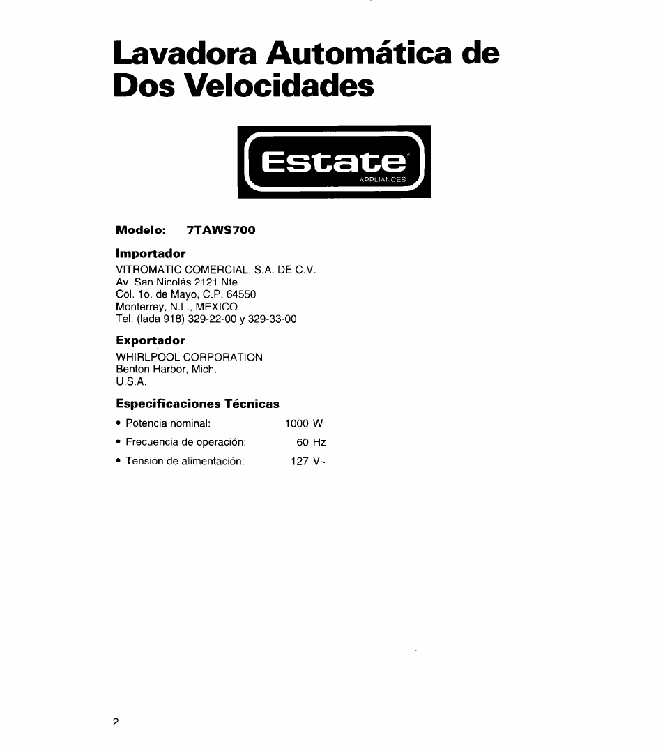Lavadora automática de dos velocidades | Whirlpool 3366859 User Manual | Page 24 / 56