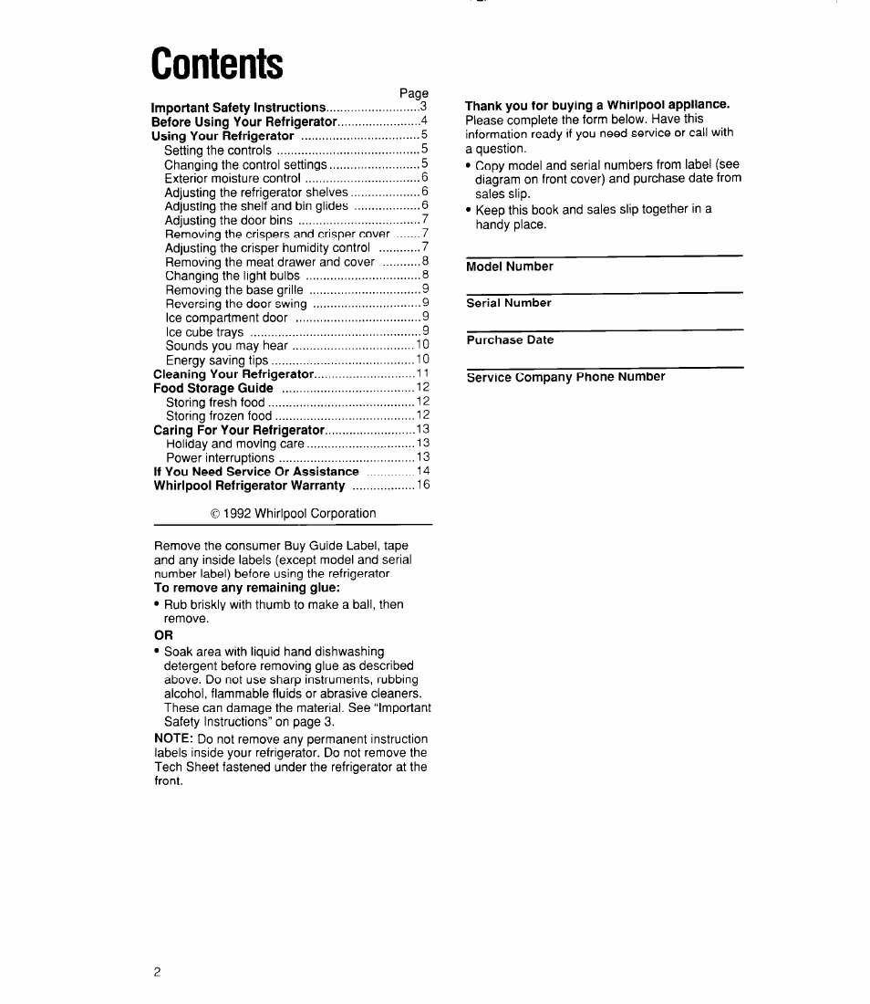 Whirlpool 6ET18RK User Manual | Page 2 / 16