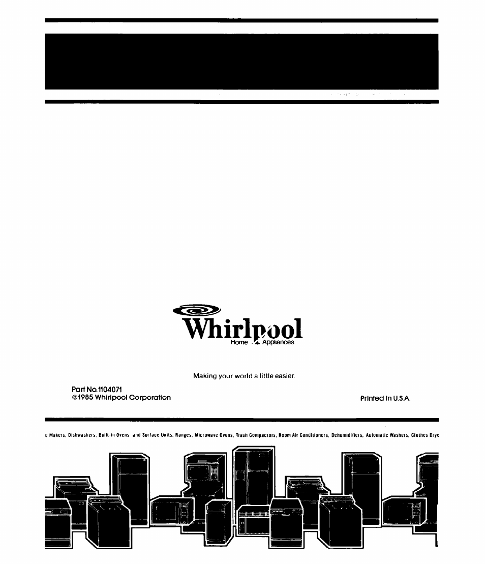 Whirlpool | Whirlpool EV150E User Manual | Page 12 / 12