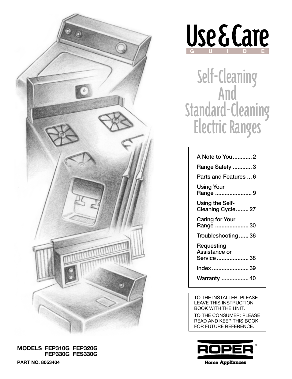 Whirlpool FEP330G User Manual | 40 pages