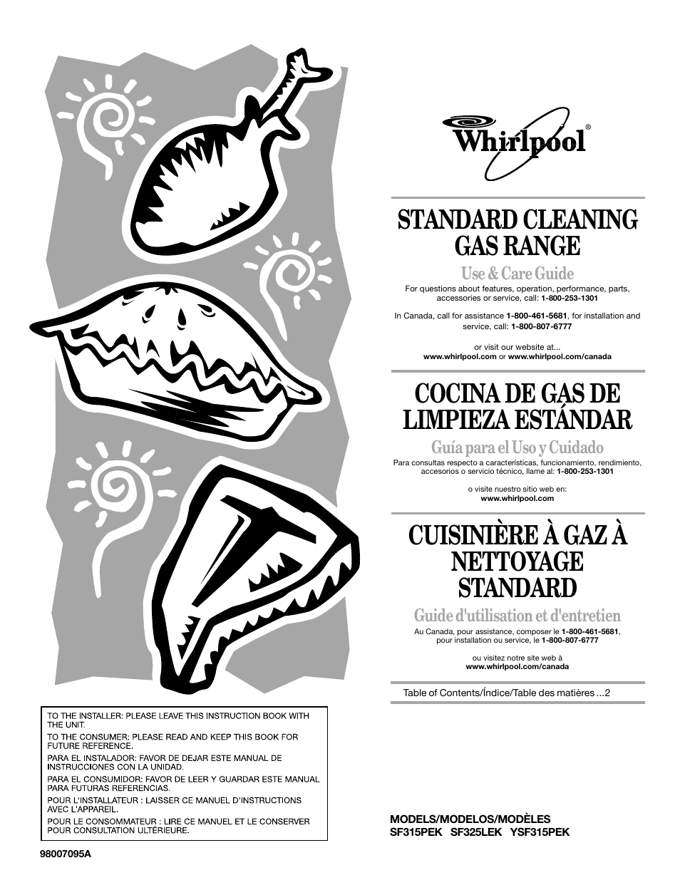 Whirlpool YSF315PEK User Manual | 52 pages