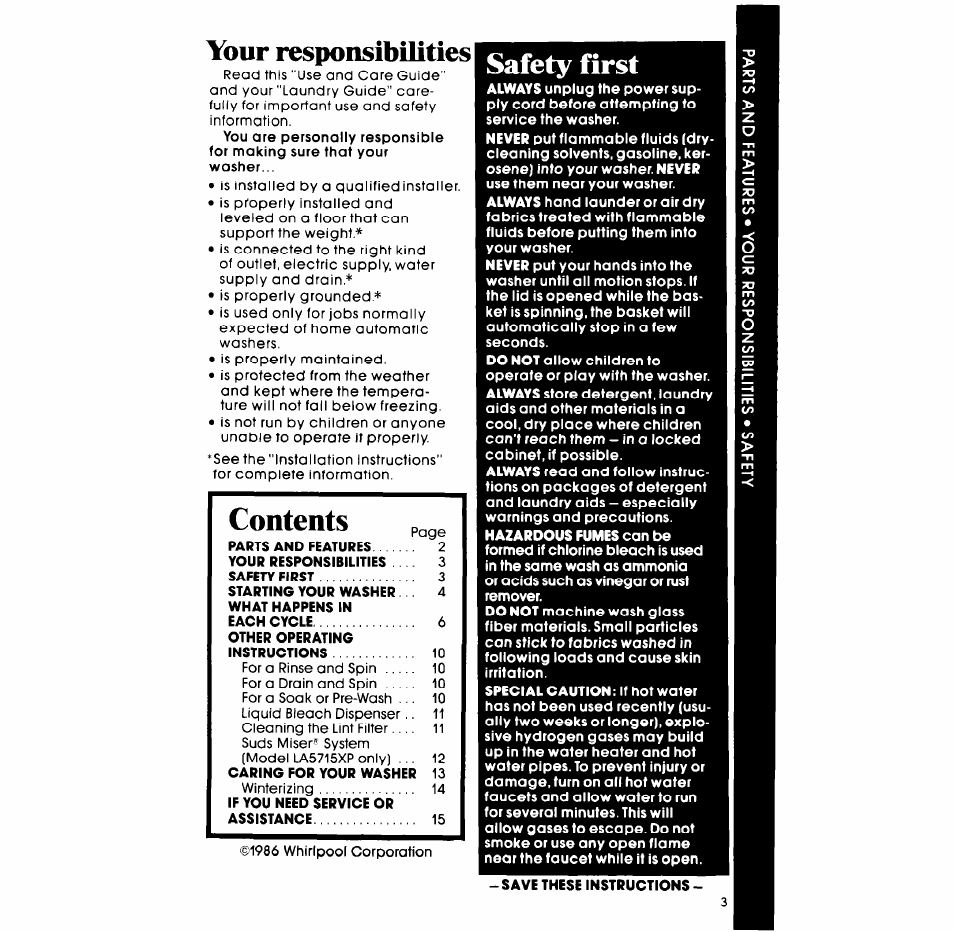 Whirlpool LA57lOXP User Manual | Page 3 / 16