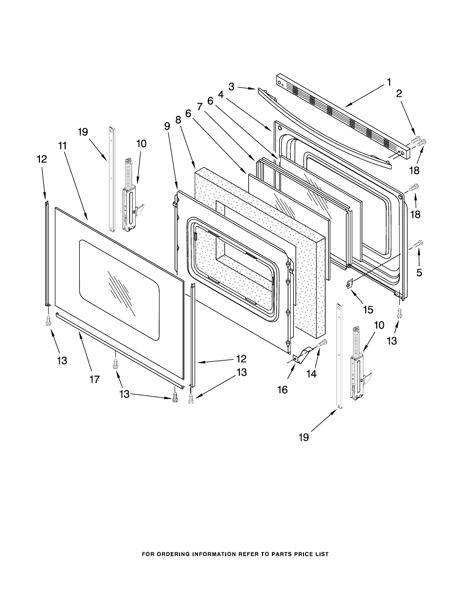 Door, Door parts | Whirlpool SF272LXTD1 User Manual | Page 7 / 10