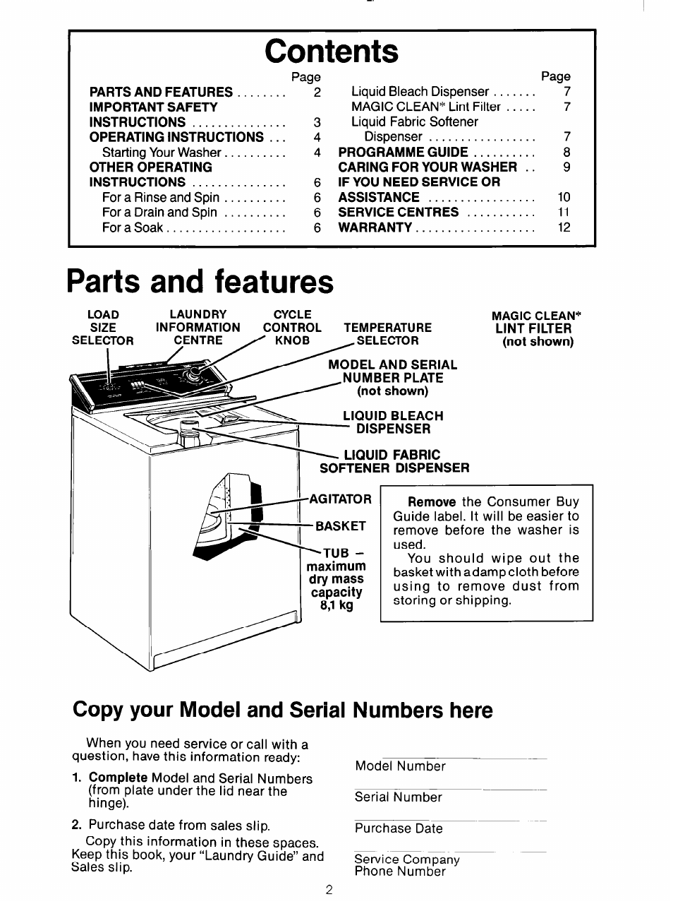 Whirlpool 3LA5801XX User Manual | Page 2 / 24