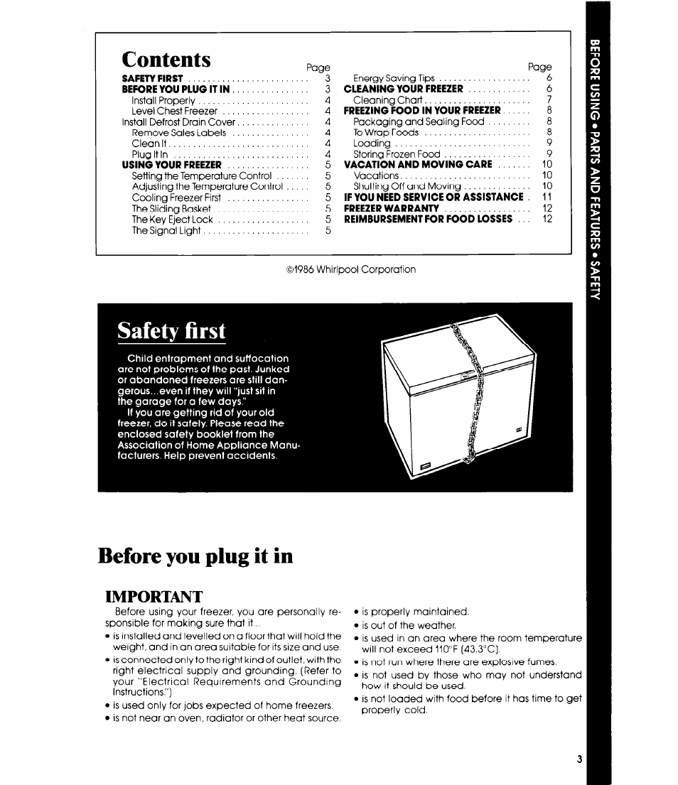 Safety first, Before you plug it in, Important | Whirlpool EH120F User Manual | Page 3 / 12