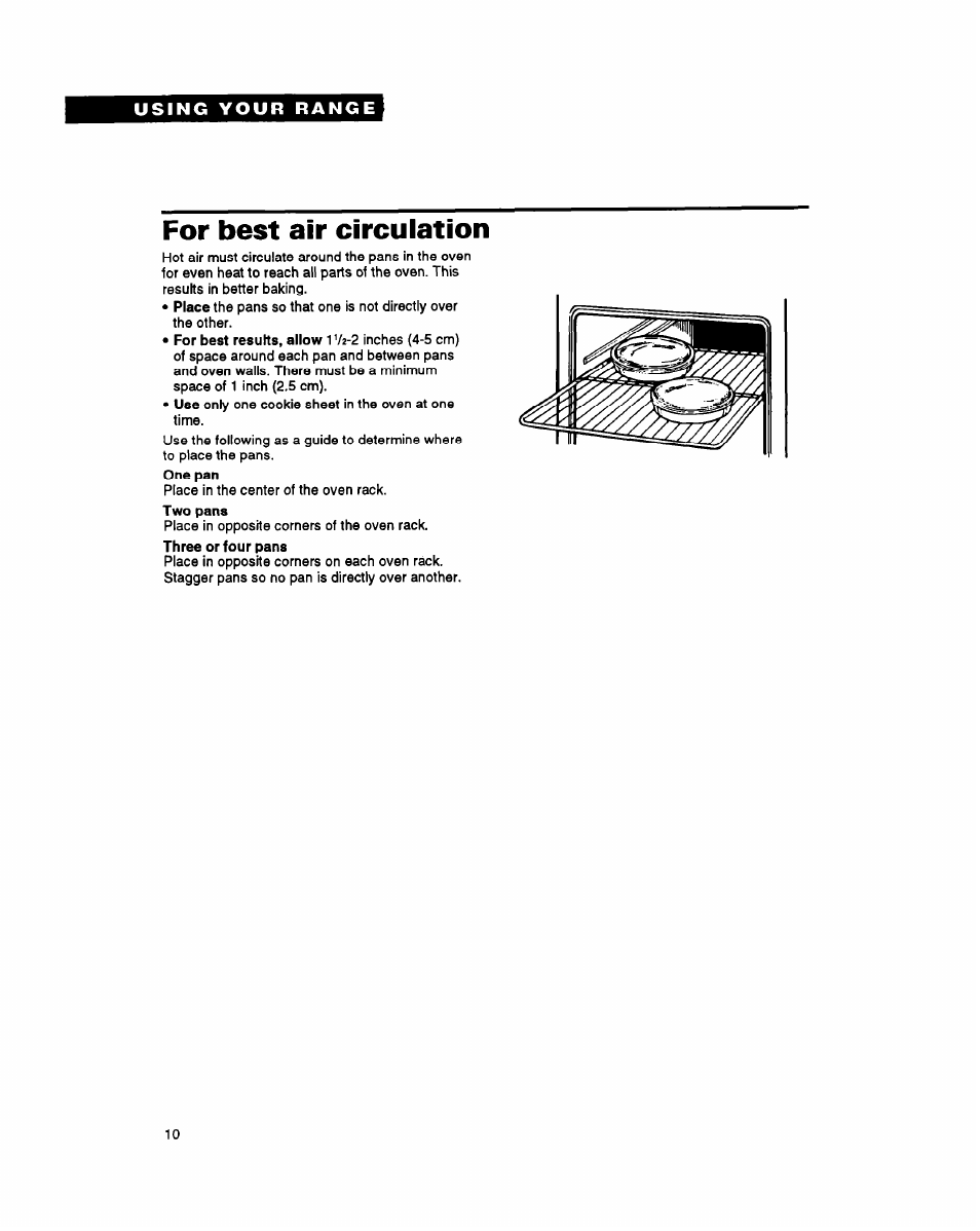 For best air circulation | Whirlpool FGP345Y User Manual | Page 10 / 28