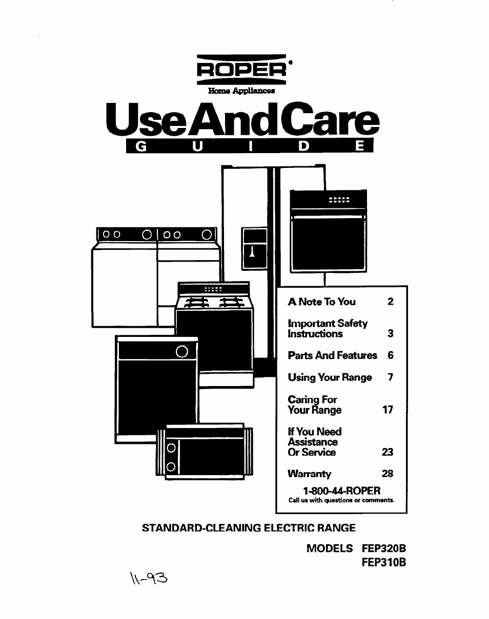 Whirlpool FEP310B User Manual | 26 pages