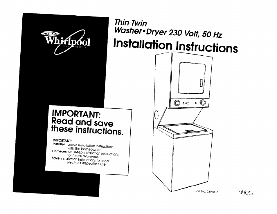 Whirlpool Thin Twin User Manual | 7 pages
