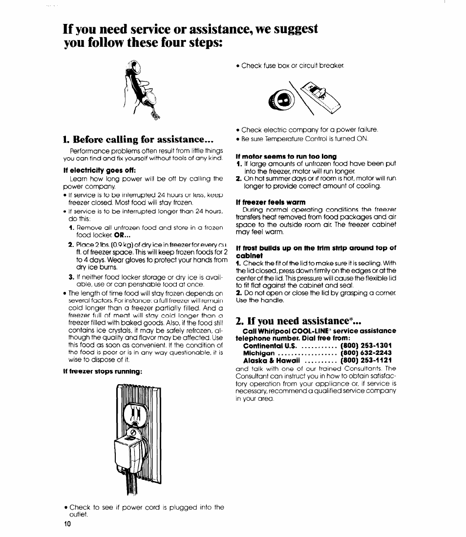 Before calling for assistance, U you need assistance | Whirlpool EHl5EF User Manual | Page 10 / 12