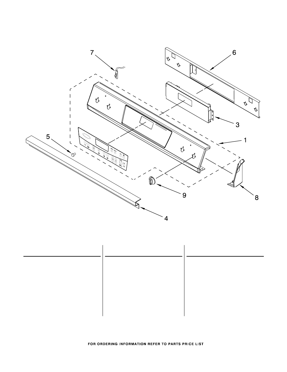 Control panel, Control panel parts | Whirlpool GY396LXPB00 User Manual | Page 2 / 9