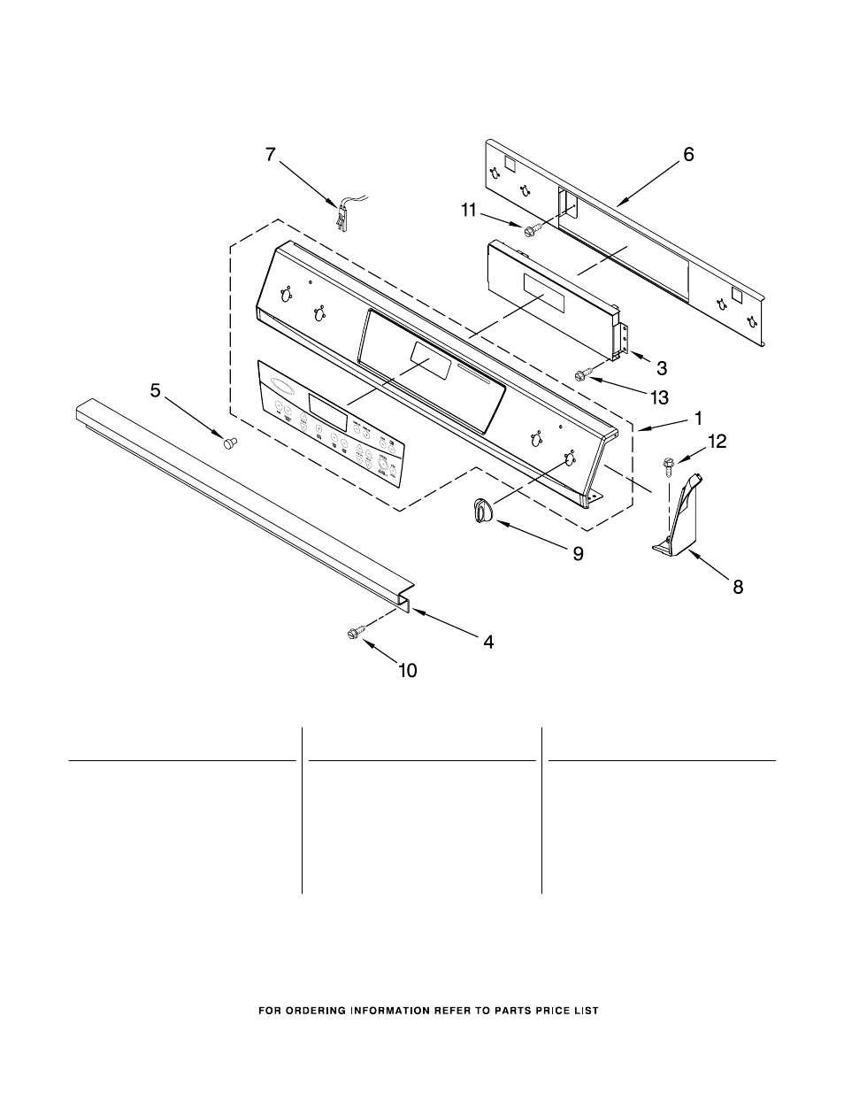 Control panel, Control panel parts | Whirlpool GY398LXPB02 User Manual | Page 2 / 9