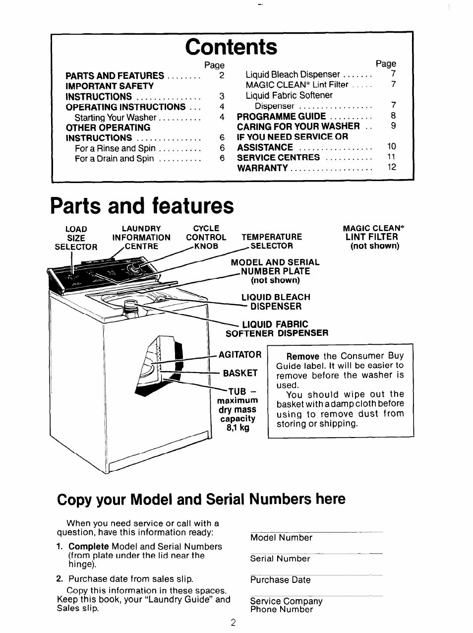 Whirlpool 3LA5581 User Manual | Page 2 / 24