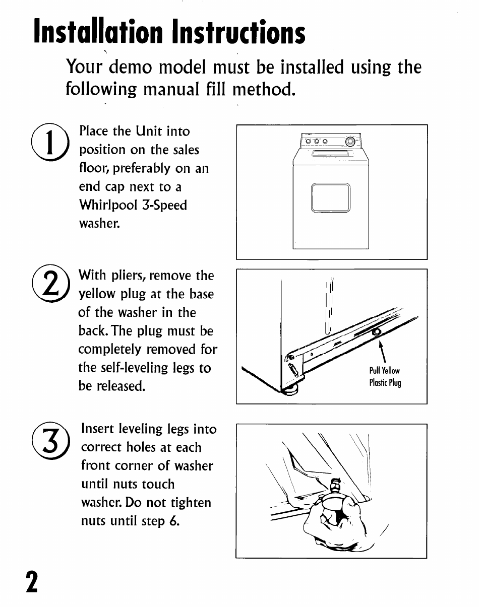 Installation instructions | Whirlpool LSR4311DQO User Manual | Page 4 / 16
