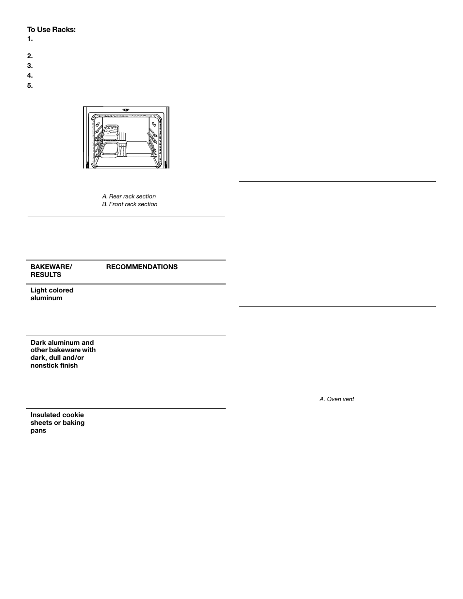 Bakeware, Meat thermometer, Oven vent | Whirlpool 9763003 User Manual | Page 11 / 24