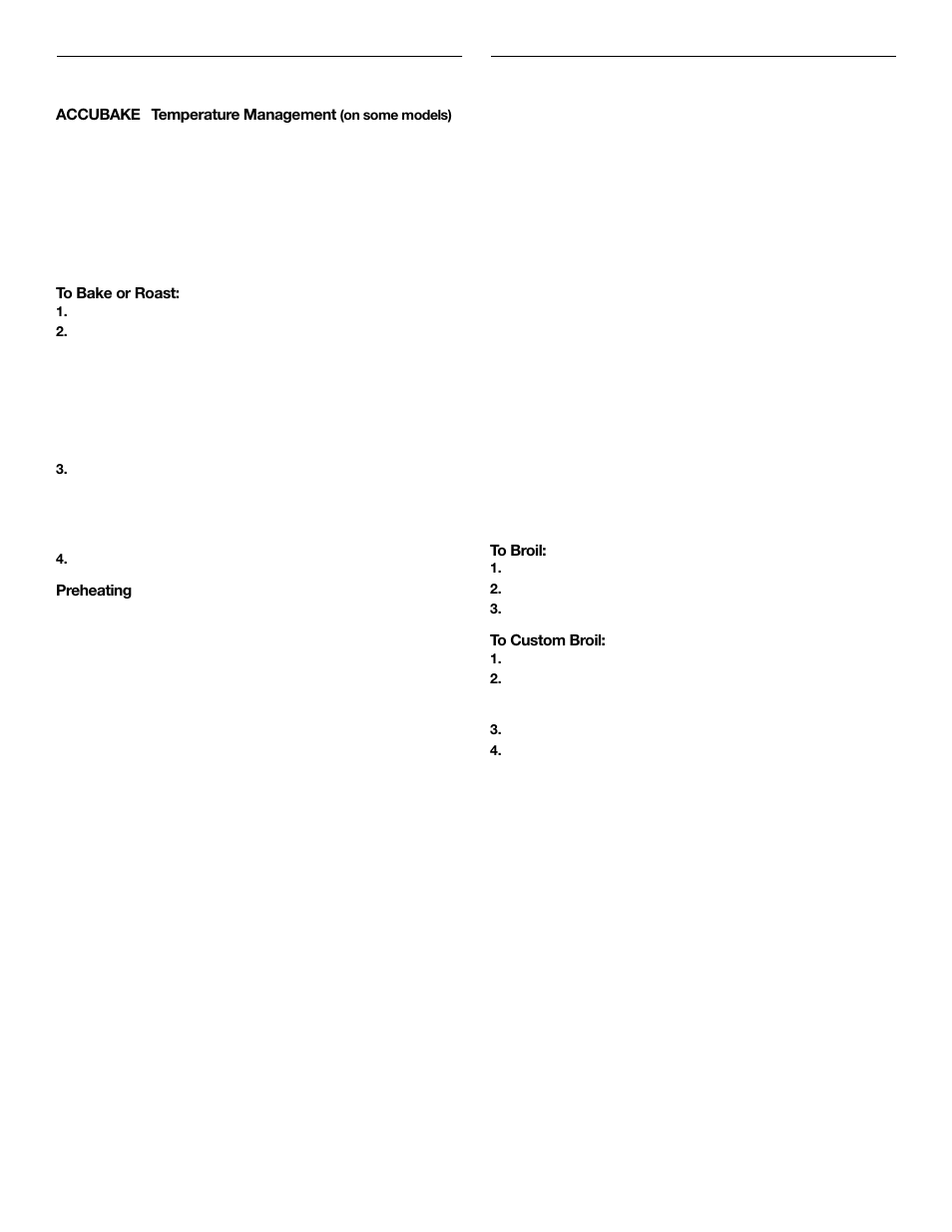 Baking and roasting, Broiling | Whirlpool 9763003 User Manual | Page 12 / 24