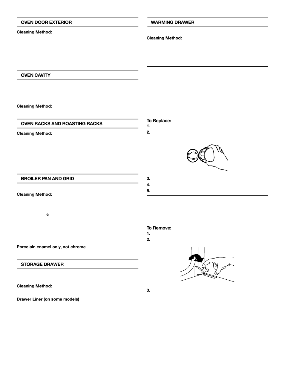 Oven light, Oven door | Whirlpool 9763003 User Manual | Page 19 / 24