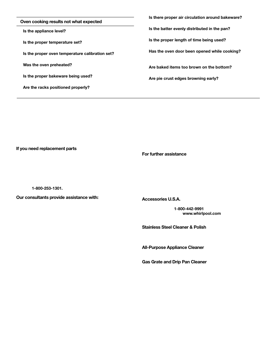 Assistance or service | Whirlpool 9763003 User Manual | Page 22 / 24