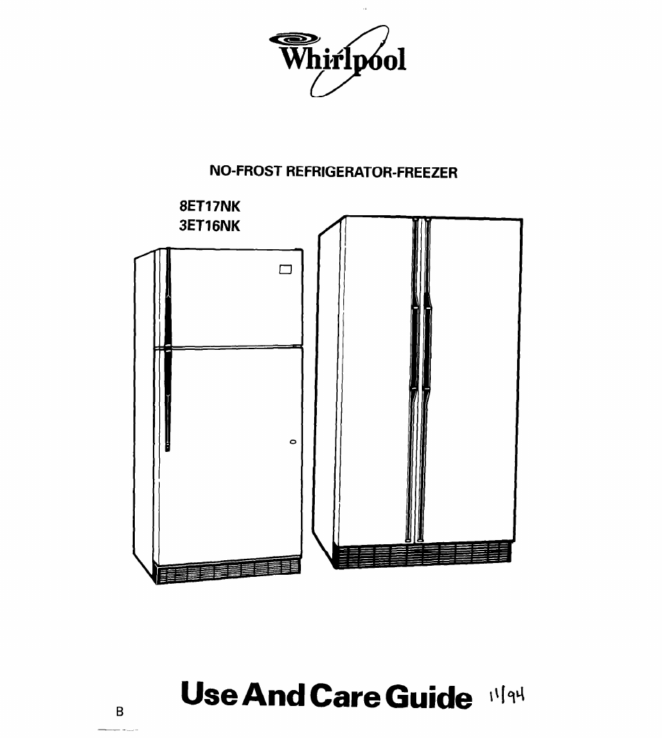 Whirlpool 3ET16NK User Manual | 26 pages