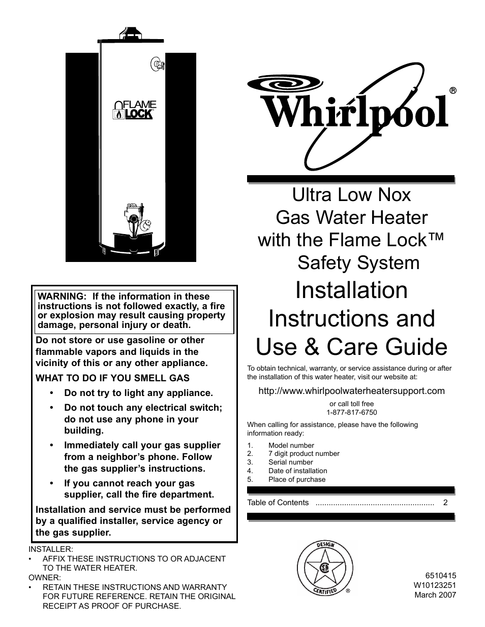 Whirlpool UG1H5040T3NOV User Manual | 29 pages