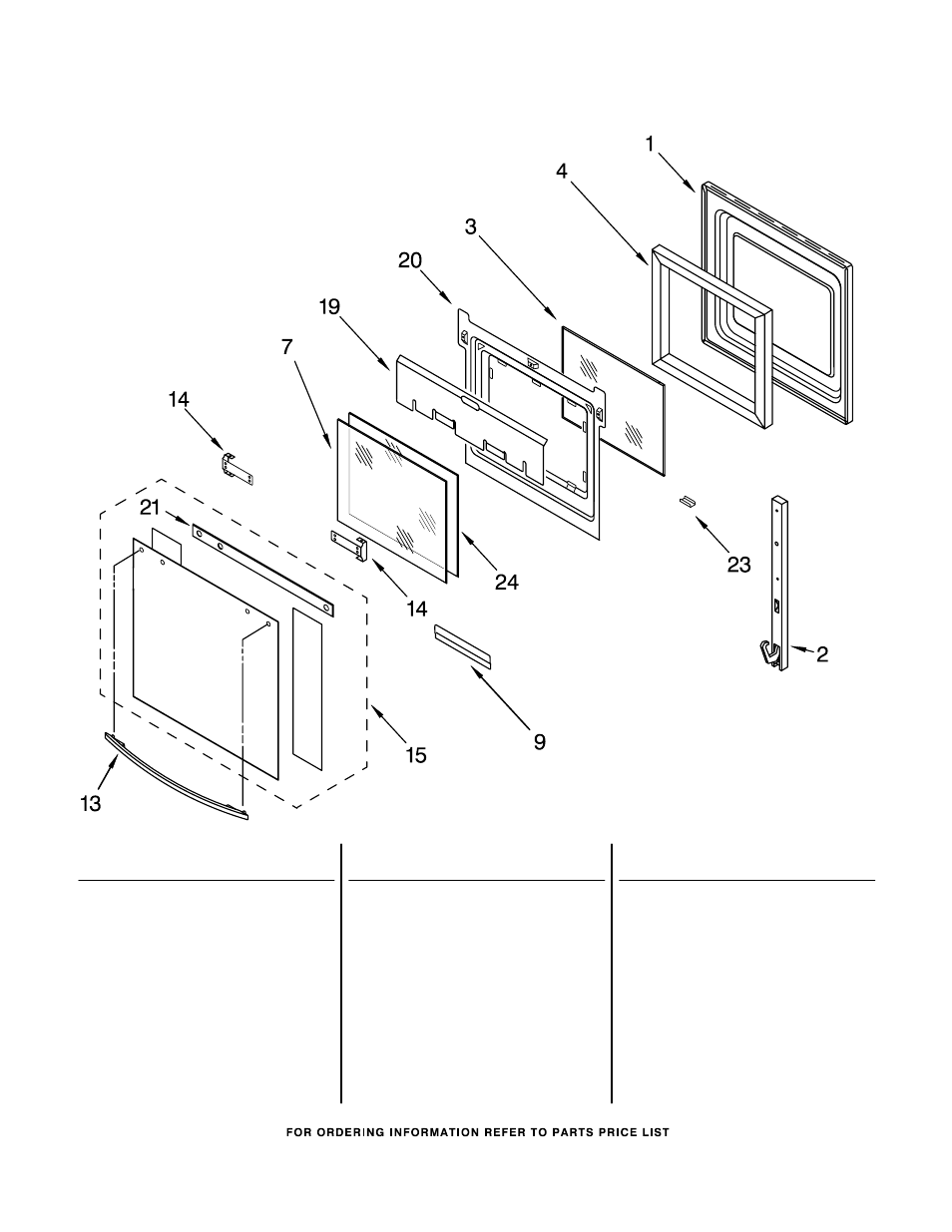 Oven door, Oven door parts | Whirlpool RS675PXGQ7 User Manual | Page 5 / 8