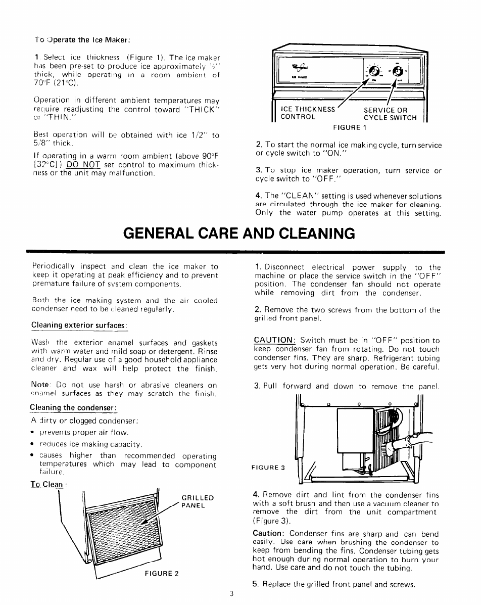 General care and cleaning | Whirlpool EHC511 User Manual | Page 3 / 8