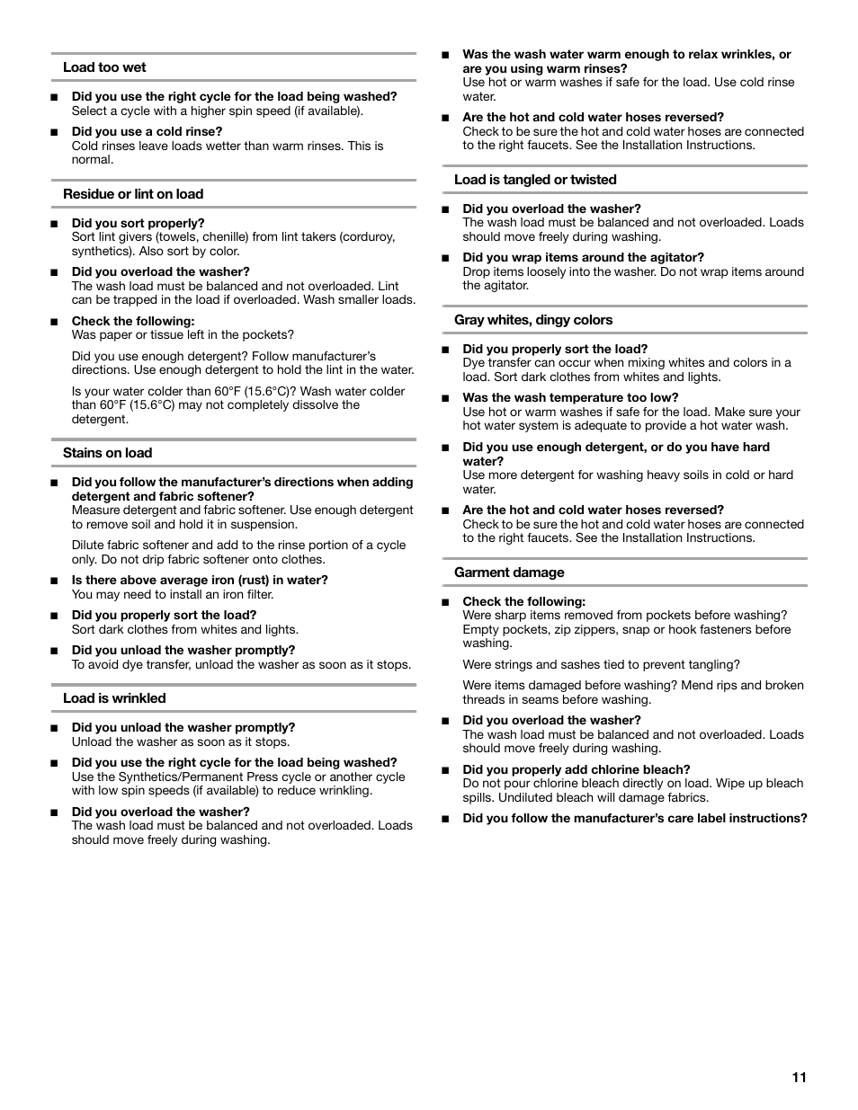 Whirlpool 3RLSQ8000 User Manual | Page 11 / 12