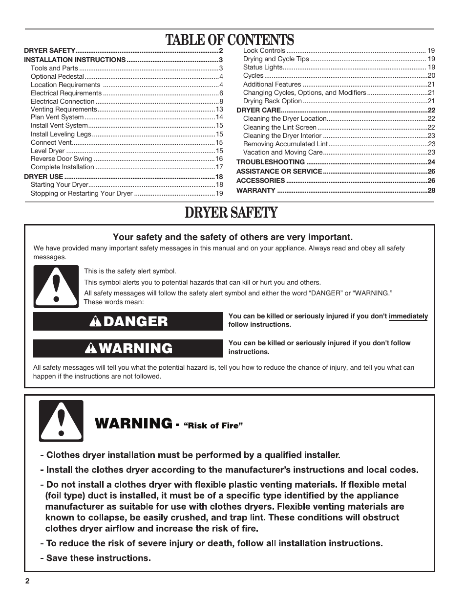 Whirlpool DUET SPORT W10151580B User Manual | Page 2 / 28