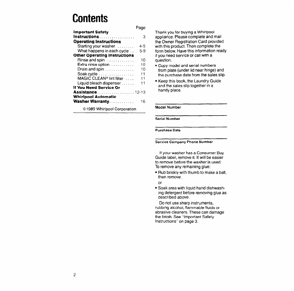 Whirlpool LA9looxT User Manual | Page 2 / 16