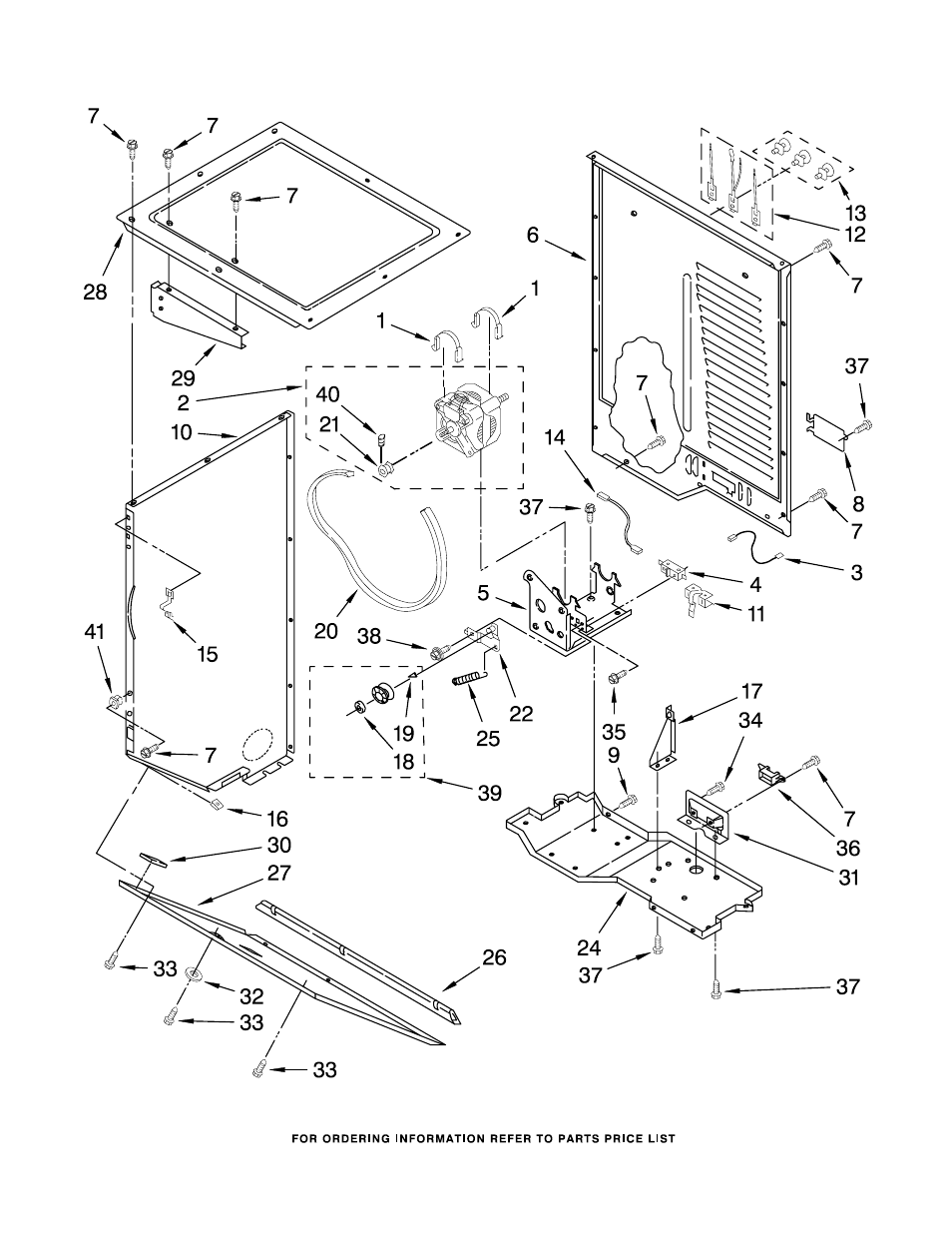 Dryer cabinet and motor, Dryer cabinet and motor parts | Whirlpool WET3300SQ0 User Manual | Page 3 / 21