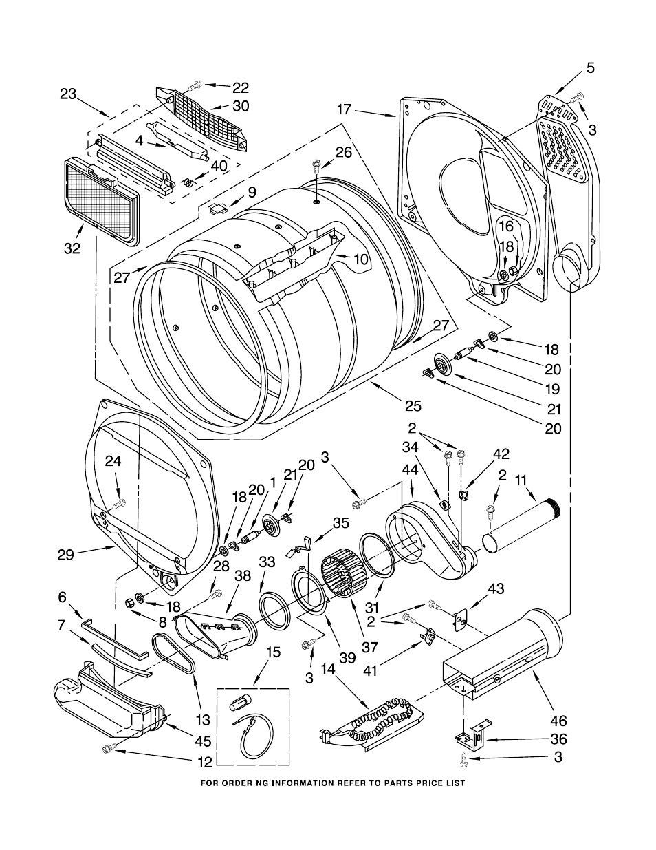 Dryer bulkhead, Dryer bulkhead parts | Whirlpool WET3300SQ0 User Manual | Page 5 / 21