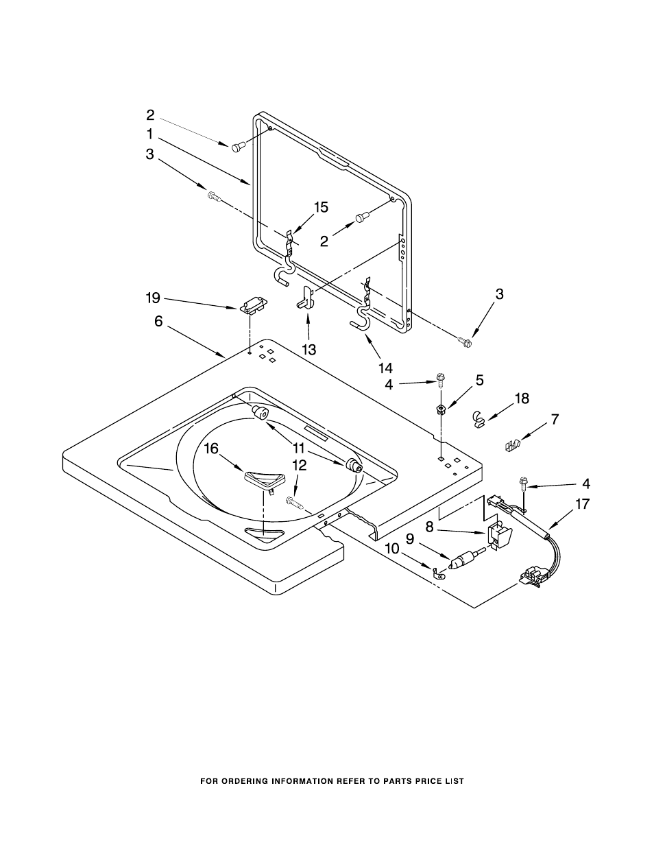 Washer top and lid, Washer top and lid parts | Whirlpool WET3300SQ0 User Manual | Page 9 / 21