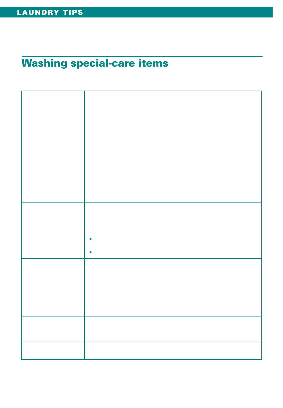 Washing special-care items | Whirlpool Conservator CAWX629JQ1 User Manual | Page 18 / 55