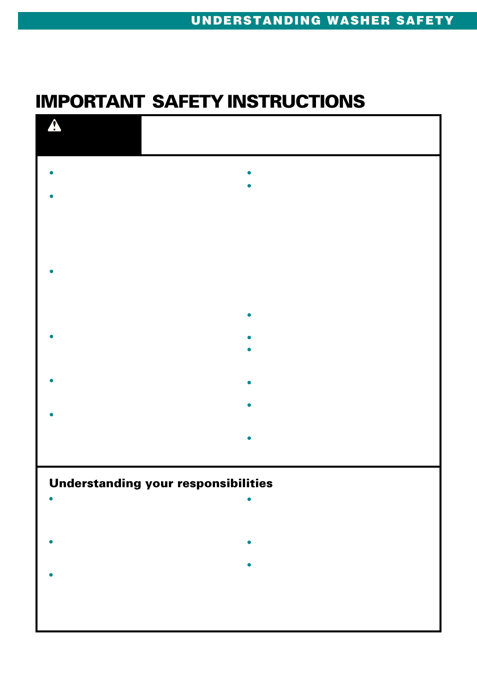Safety instructions, Important safety instructions, Warning | Understanding your responsibilities, Save these instructions | Whirlpool Conservator CAWX629JQ1 User Manual | Page 3 / 55