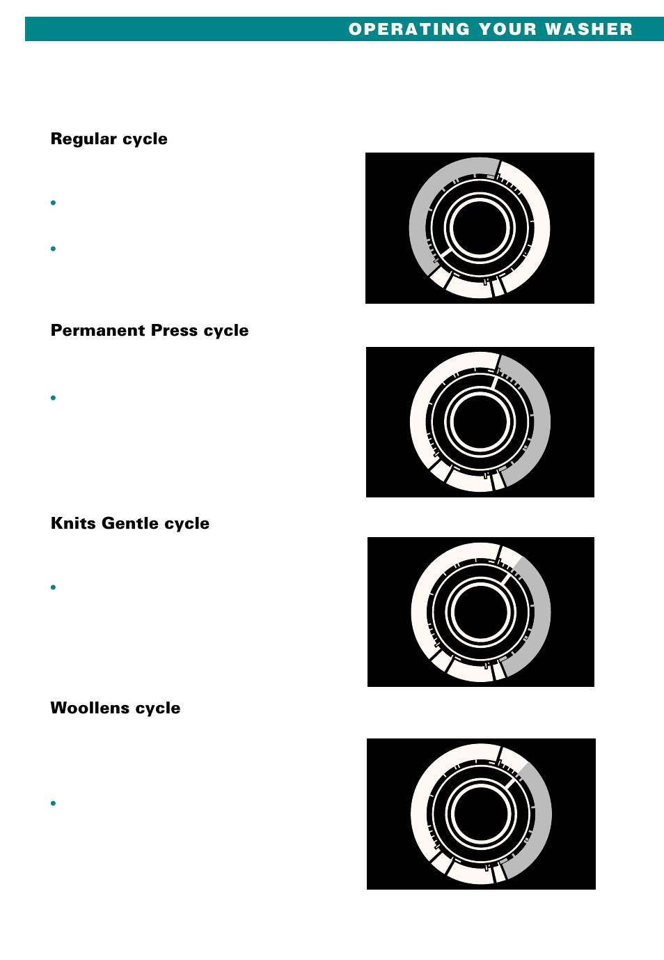 Permanent press cycle, Knits gentle cycle, Woollens cycle | On some models), Regular cycle, Woollens cycle knits gentle cycle | Whirlpool Conservator CAWX629JQ1 User Manual | Page 7 / 55