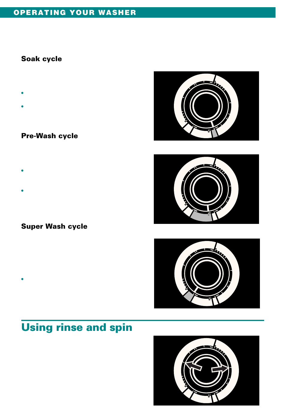 Using rinse and spin, Pre-wash cycle, Super wash cycle | Whirlpool Conservator CAWX629JQ1 User Manual | Page 8 / 55