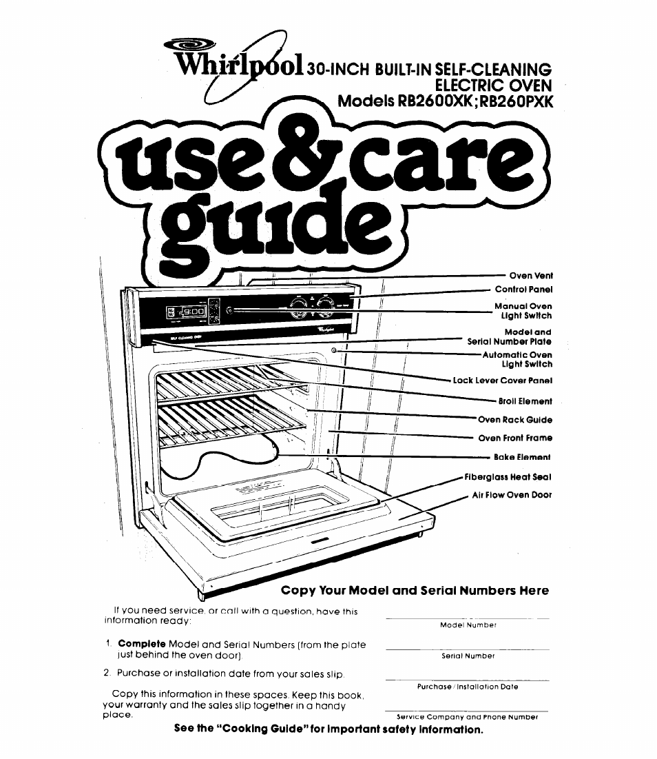 Whirlpool RB260PXK User Manual | 16 pages