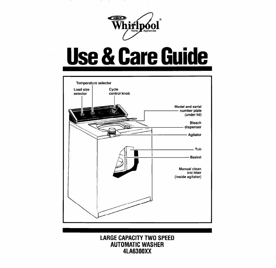 Whirlpool 4LA6300XX User Manual | 12 pages