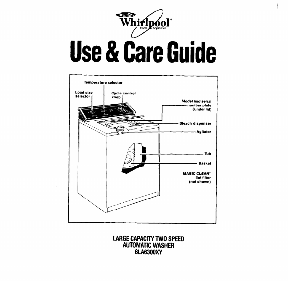 Whirlpool 6LA6300xY User Manual | 16 pages