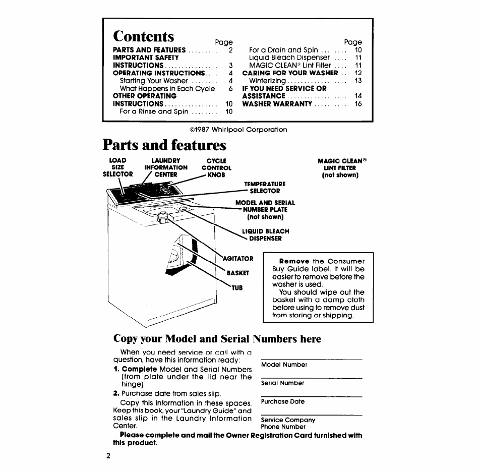 Whirlpool LA5668XS User Manual | Page 2 / 16