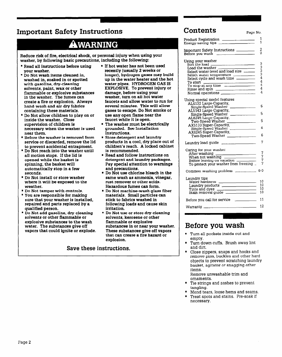 Whirlpool AX6245V User Manual | Page 2 / 12