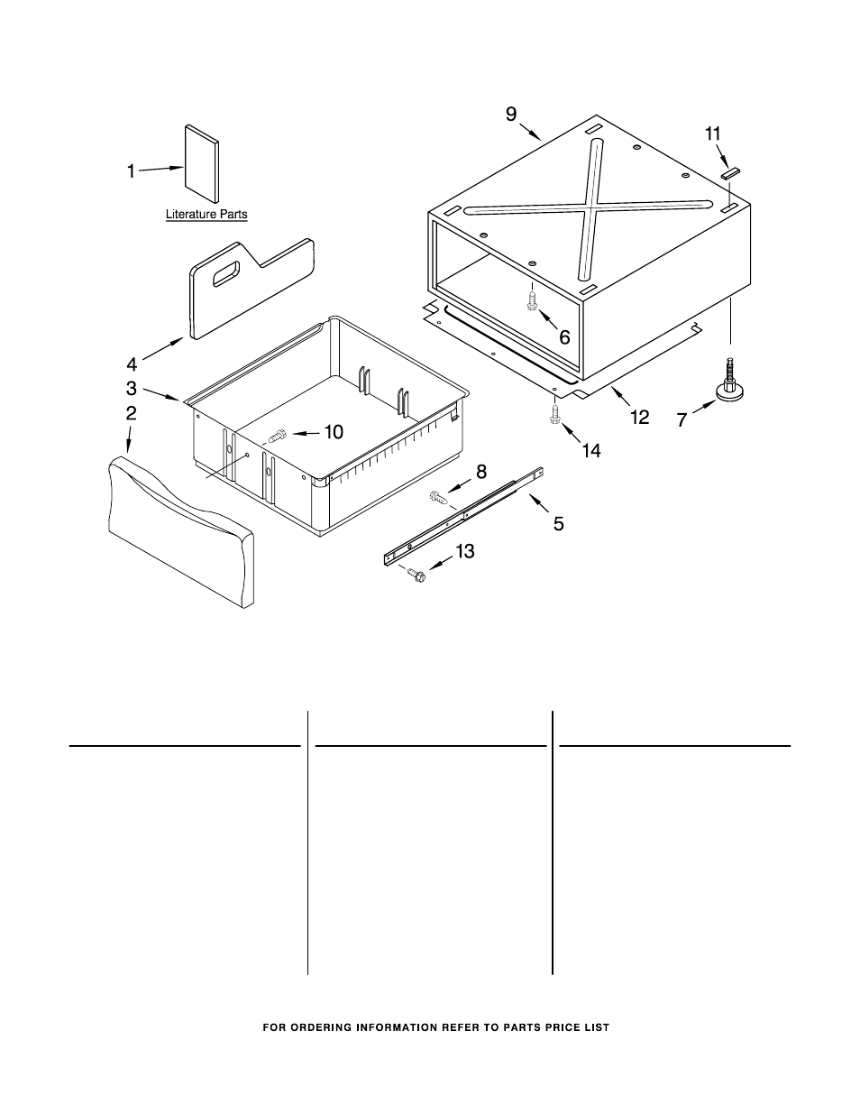 Pedestal, Pedestal parts (not included) | Whirlpool GHW9100LW2 User Manual | Page 13 / 13