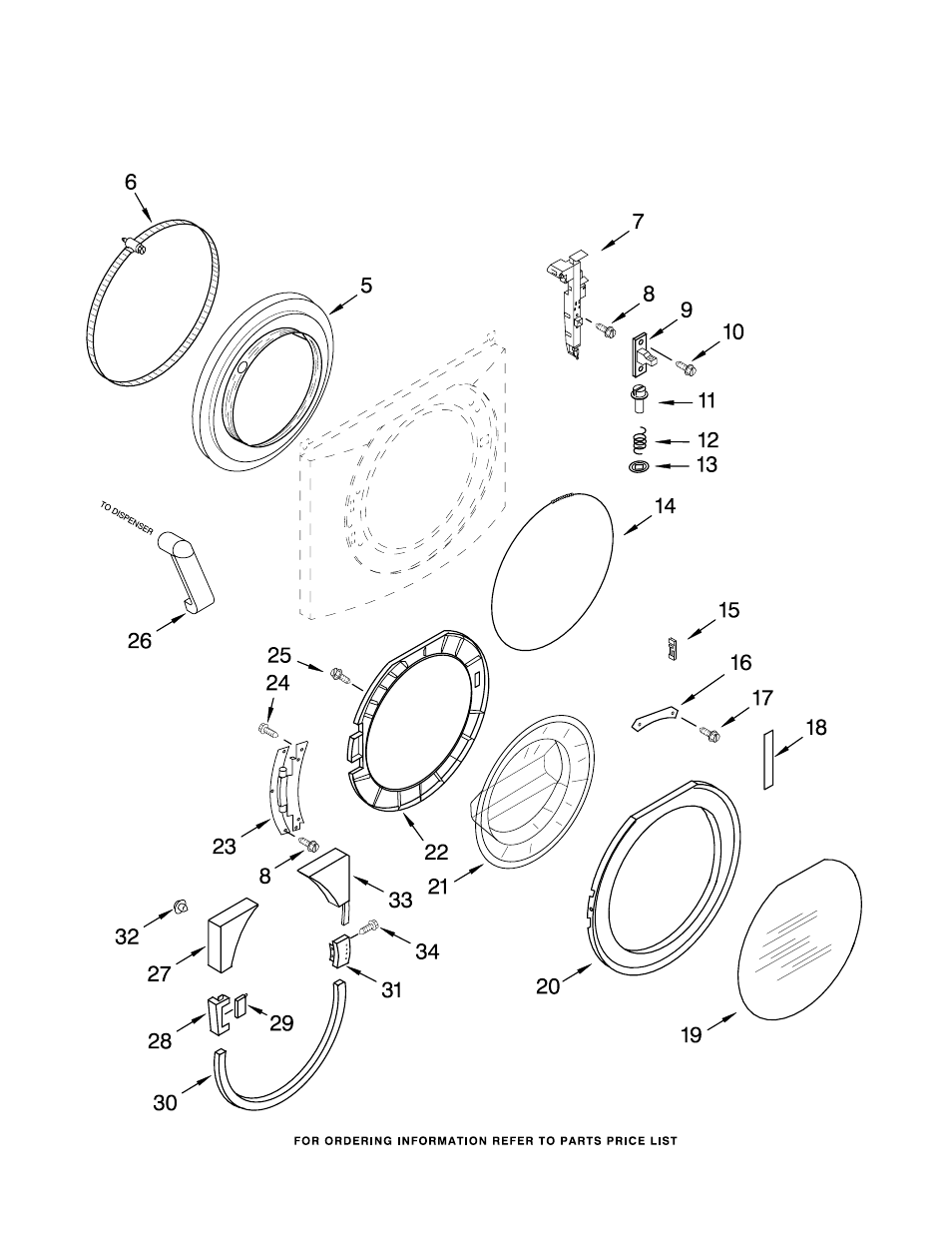 Door and latch, Door and latch parts | Whirlpool GHW9100LW2 User Manual | Page 3 / 13