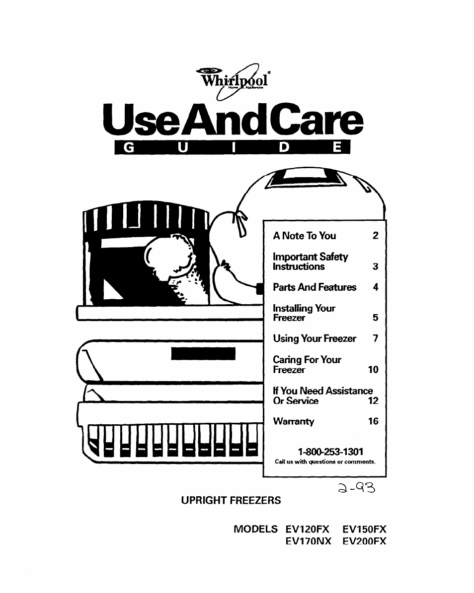 Whirlpool EV170NX User Manual | 16 pages