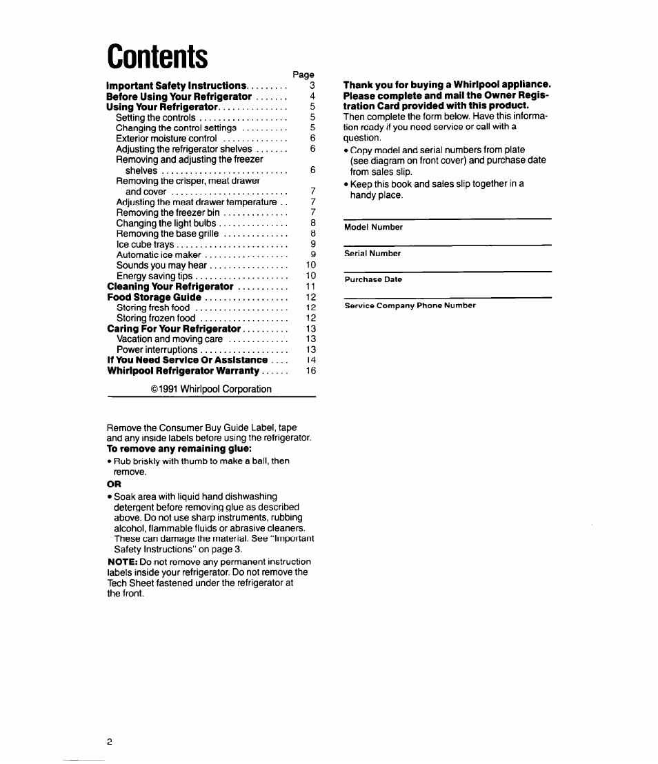 Whirlpool ED20HK User Manual | Page 2 / 16